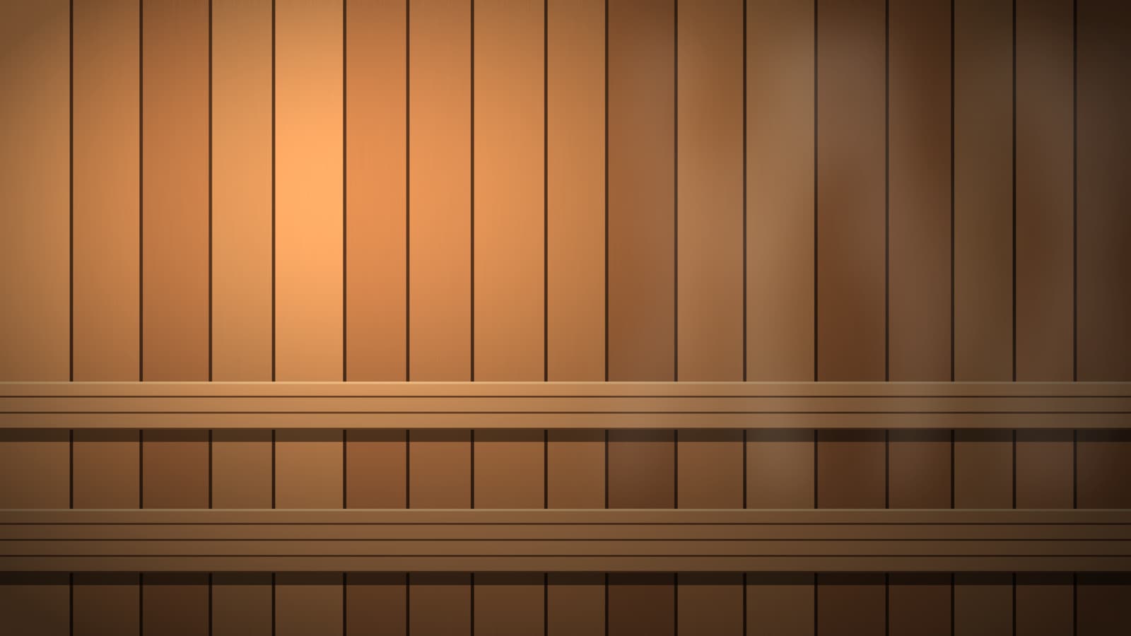 Warm cedar sauna interior with two bench tiers (illustration)
